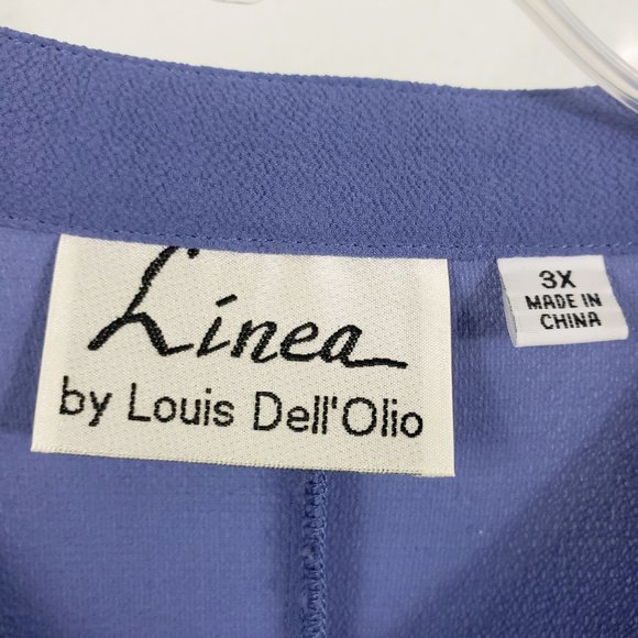 Linea by Louis Dell Olio Sky Blue Button Down Pockets Tunic Top Shirt Blouse - Picture 11 of 11
